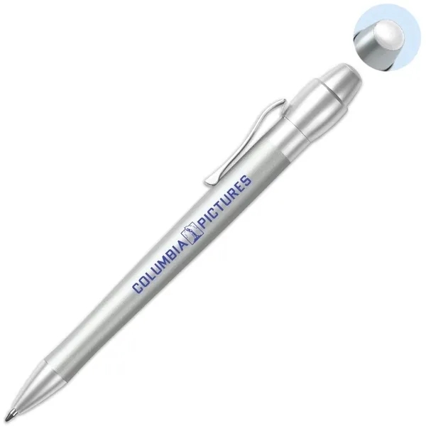 Click-action retractable ballpoint pen with satin-finish brass barrel, stylus tip and... from ASI 90859 Tempo Industries Inc