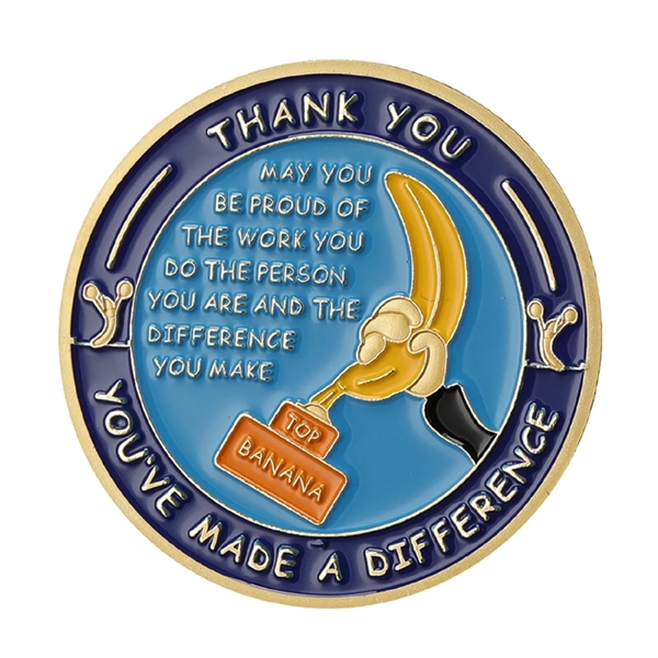 1.38" Soft enamel challenge coin plus embossed logo plus 1 color... from ASI 37218 Athena Promo (tm)