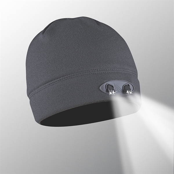 Ultra-bright LED Technology beanie with premium compression fleece providing hands-free lighting.... from ASI 75825 Panther Vision