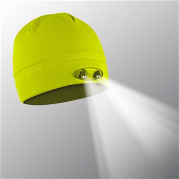 Ultra-bright LED Technology beanie with premium compression fleece providing hands-free lighting.... from ASI 75825 Panther Vision
