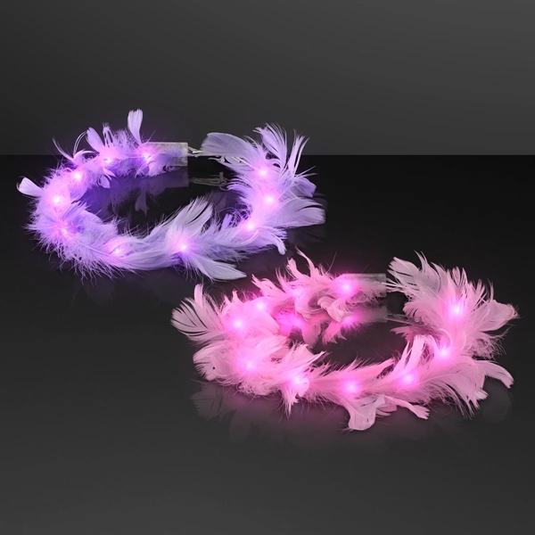 LED Feather Crown Headbands, Assorted Pink and Purple; Blank Pricing... from ASI 34194 ALightPromos