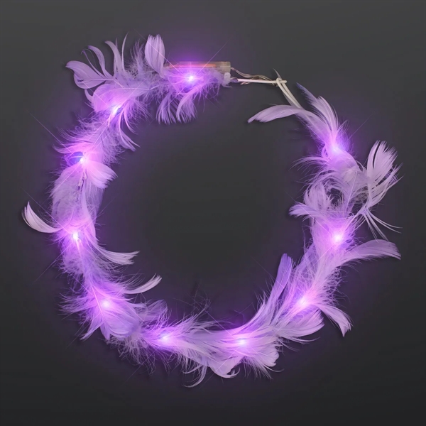 LED Feather Crown Headbands, Assorted Pink and Purple; Blank Pricing... from ASI 34194 ALightPromos