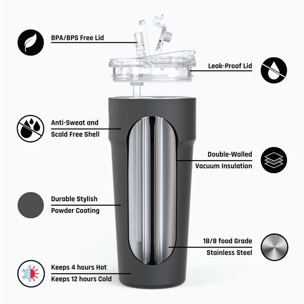 Double-wall, vacuum-insulated, stainless steel tumbler with dual chambers... from ASI 80060 VisionUSA