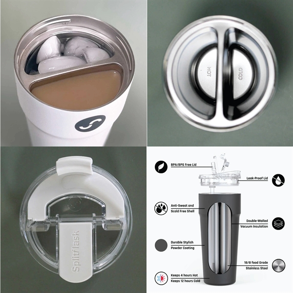 Double-wall, vacuum-insulated, stainless steel tumbler with dual chambers... from ASI 80060 VisionUSA