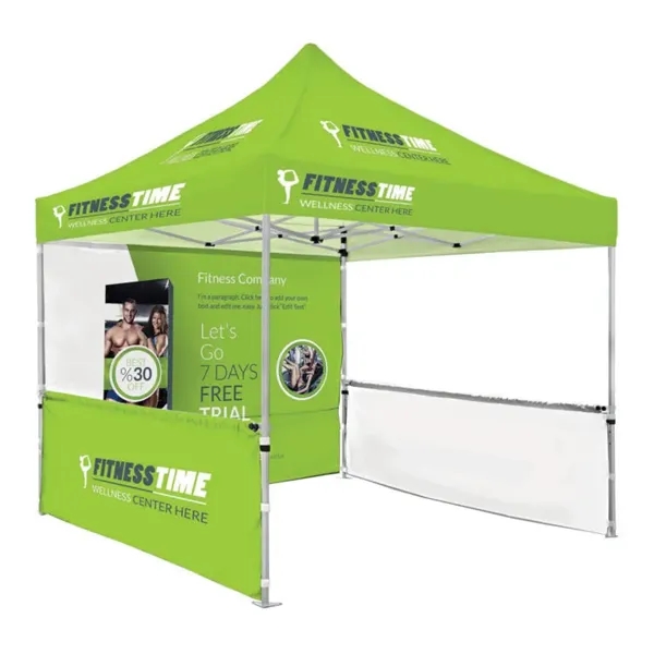 10'x10' Black or White Steel Frame Tent Kit w/Rear & 2... from ASI 49891 Discount Marketing Products / DMP