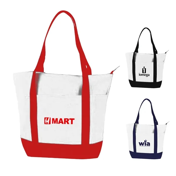 Polyester multi pocket zipper tote bag.... from ASI 31517 Admart Products / Admart Line