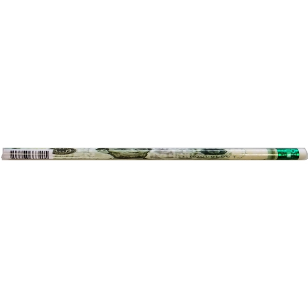 Assorted money theme, round #2 pencil, eraser, screen printed, made in... from ASI 79951 Promosafe / Promosafe