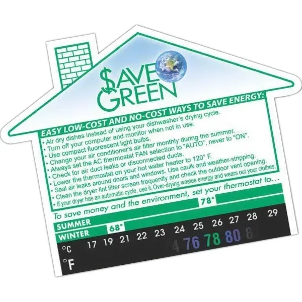 Large house shaped magnet with thermo-strip and settings for energy and... from ASI 90859 Tempo Industries Inc