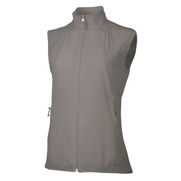 Women's 94/6 polyester and spandex blend Pack-N-Go vest with zippered front... from ASI 44620 Charles River Apparel