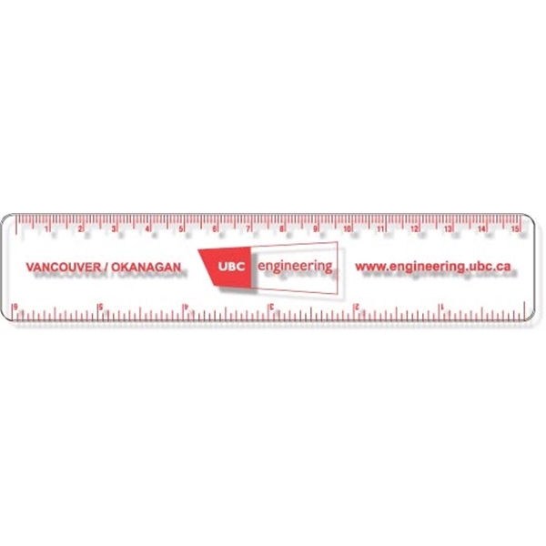 Clear 6" plastic ruler with square or rounded corners on .020,... from ASI 87400 ArtechPro