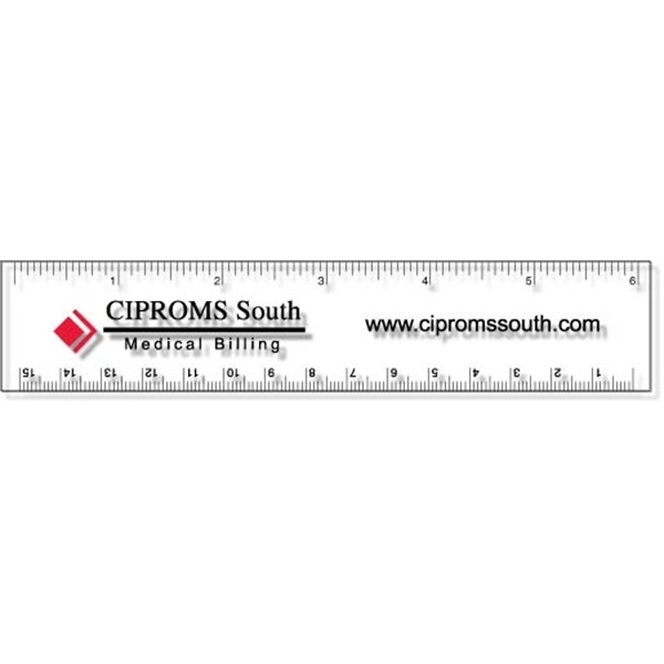 Clear 6" plastic ruler with square or rounded corners on .020,... from ASI 87400 ArtechPro