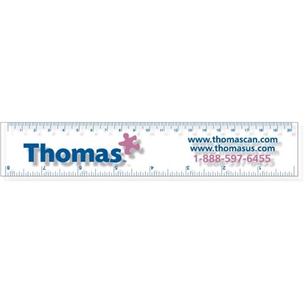 Clear 8" plastic ruler with square or rounded corners on .020,... from ASI 87400 ArtechPro
