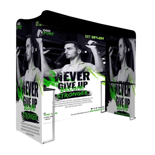 110"x40"x95" Booth Display, 8oz stretch polyester w/full color imprint on all... from ASI 49891 Discount Marketing Products / DMP
