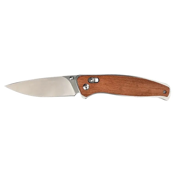 This handy folding knife features a beautiful wood handle and stainless... from ASI 72657 Active Life Promo / Ingrain