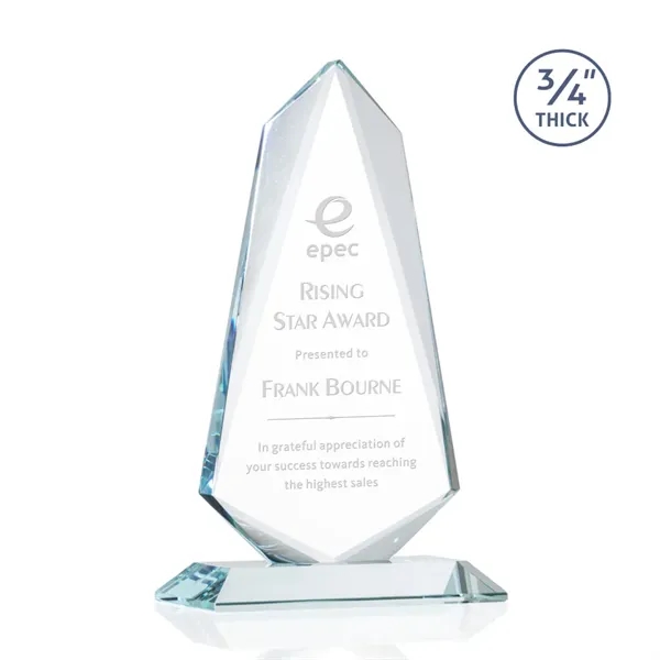 An exquisite 0.75" thick Starfire Crystal award that features stellar bevels... from ASI 84592 St Regis Group / St Regis