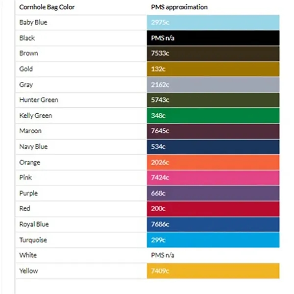 6" x 6" duck cloth cornhole bags.... from ASI 98360 WOWLine / WOWLine®