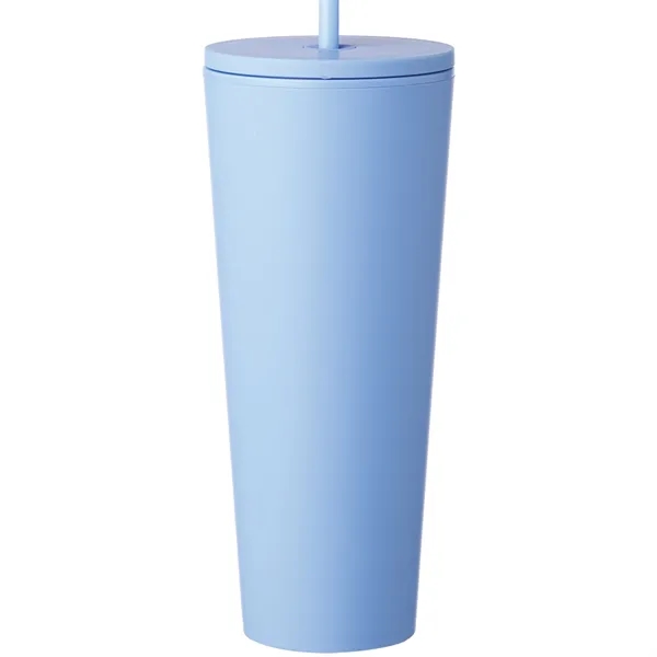 24oz Plastic tumbler with screw-on lid and straw... from ASI 80060 VisionUSA