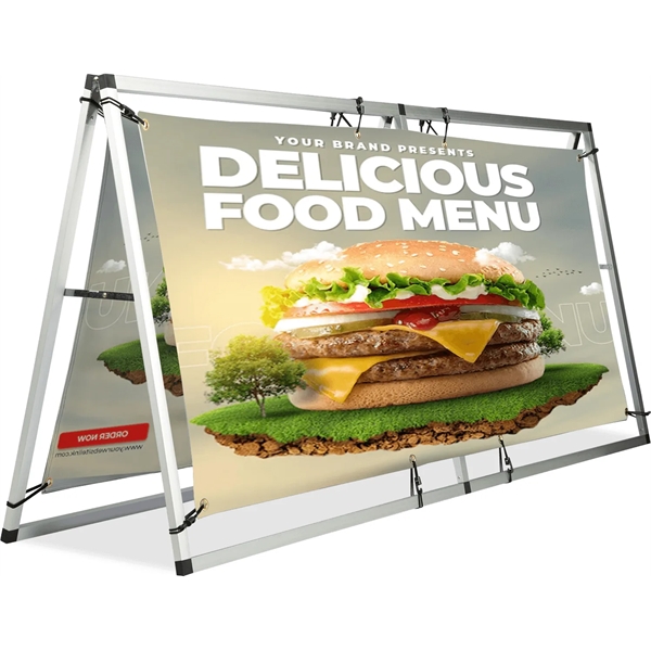 85"w x 36"h A-Frame Stand, lightweight aluminum frame, full color both... from ASI 49891 Discount Marketing Products / DMP