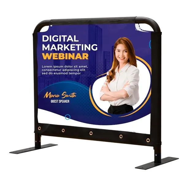 40"w x 35"h Crowd Barrier Cover, aluminum tube frame, full color... from ASI 49891 Discount Marketing Products / DMP