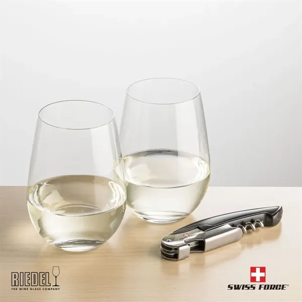 The RIEDEL Stemless Wine Glasses and Swiss Force® Impressive Wine Tool... from ASI 84592 St Regis Group