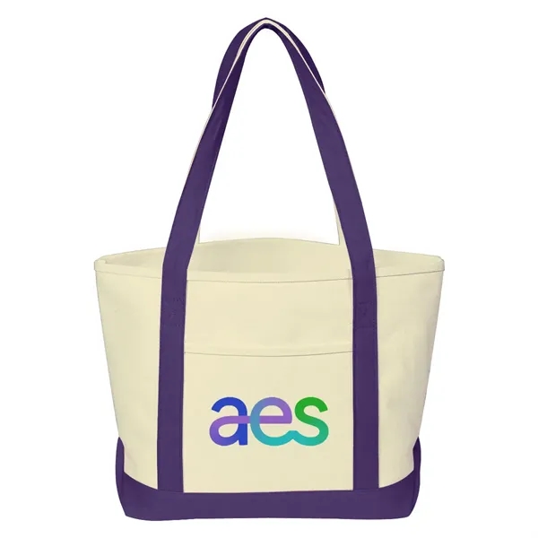 20.5" x 13" x 7" cotton canvas tote bag with outside... from ASI 63549 Jornik Manufacturing Corp