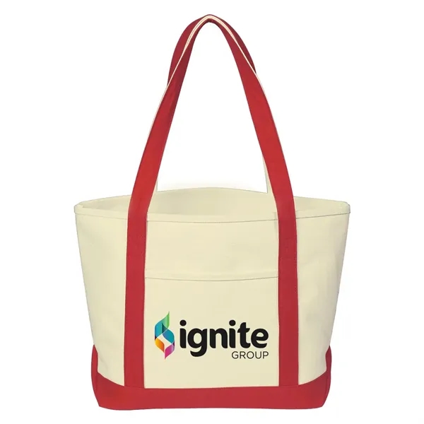 20.5" x 13" x 7" cotton canvas tote bag with outside... from ASI 63549 Jornik Manufacturing Corp
