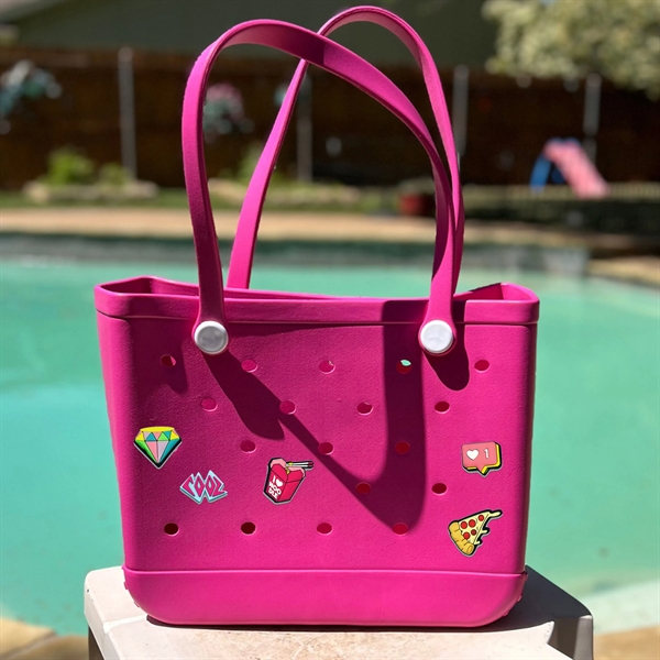 Full color beach bag charms made of PVC with button backing.... from ASI 90807 Tekweld