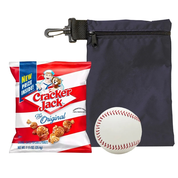 Nylon pouch with cracker jacks and promotional baseball.... from ASI 38120 Ball Pro / Diversified Quality Kitchenware