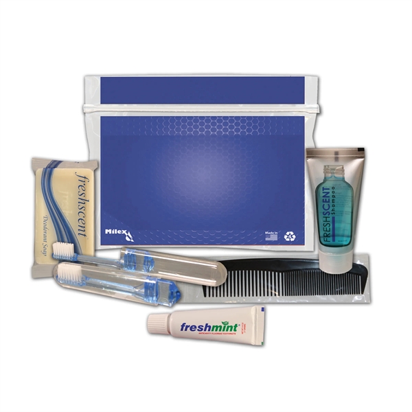 Hygiene kit with a toothbrush, toothpaste, shampoo, deodorant soap, and comb.... from ASI 84514 Safety Made