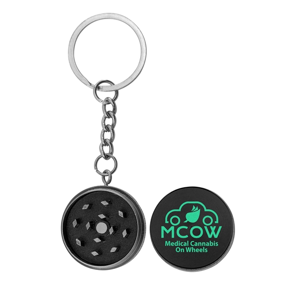 1.125" metal grinder keychain in assorted colors with magnetic lid and... from ASI 52263 EMT