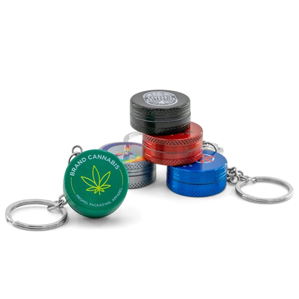 1.125" metal grinder keychain in assorted colors with magnetic lid and... from ASI 52263 EMT