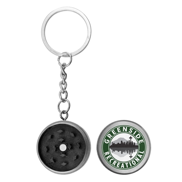 1.125" metal grinder keychain in assorted colors with magnetic lid and... from ASI 52263 EMT