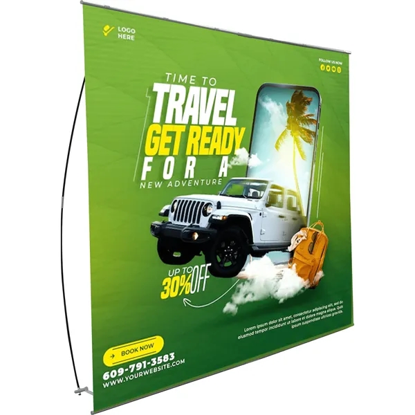 118"w x 90"h L-Shape Banner Display, aluminum frame, full color full... from ASI 49891 Discount Marketing Products / DMP