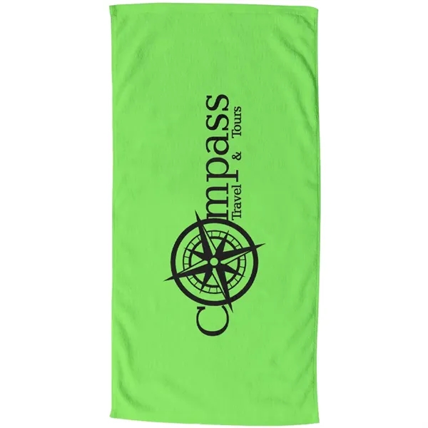 60"W x 30"H colored coastal beach towel, made with USA sourced... from ASI 39552 BEL Promo