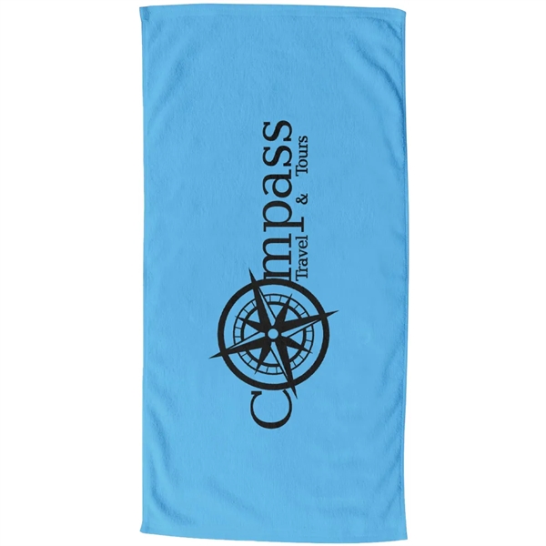 60"W x 30"H colored coastal beach towel, made with USA sourced... from ASI 39552 BEL Promo