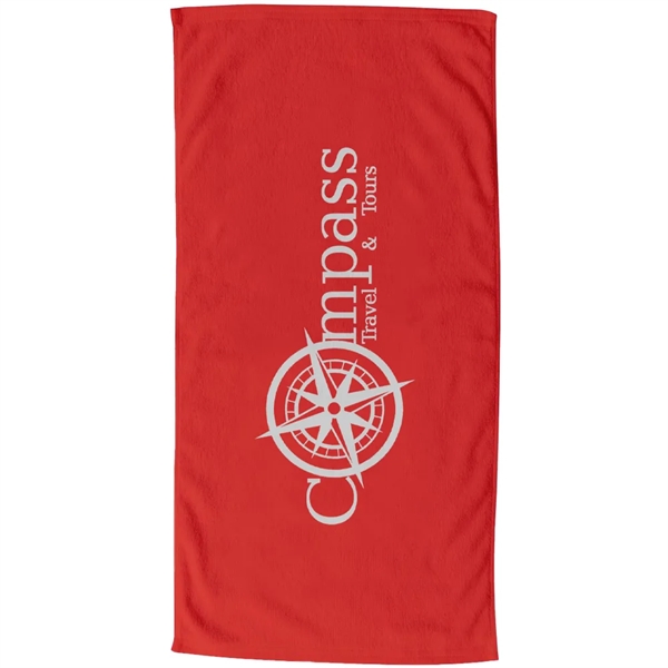 60"W x 30"H colored coastal beach towel, made with USA sourced... from ASI 39552 BEL Promo