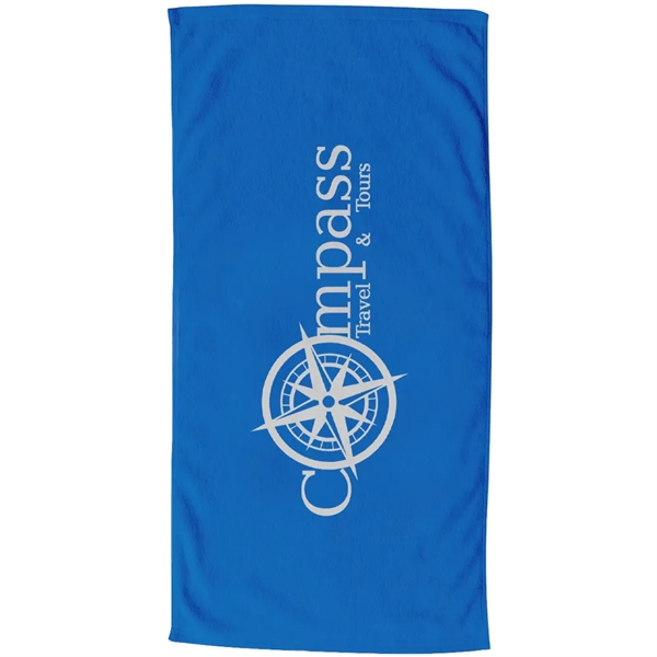 60"W x 30"H colored coastal beach towel, made with USA sourced... from ASI 39552 BEL Promo