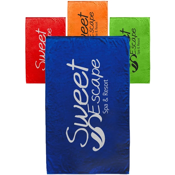 60" x 35" colored terry velour beach towel, made with USA... from ASI 39552 BEL Promo