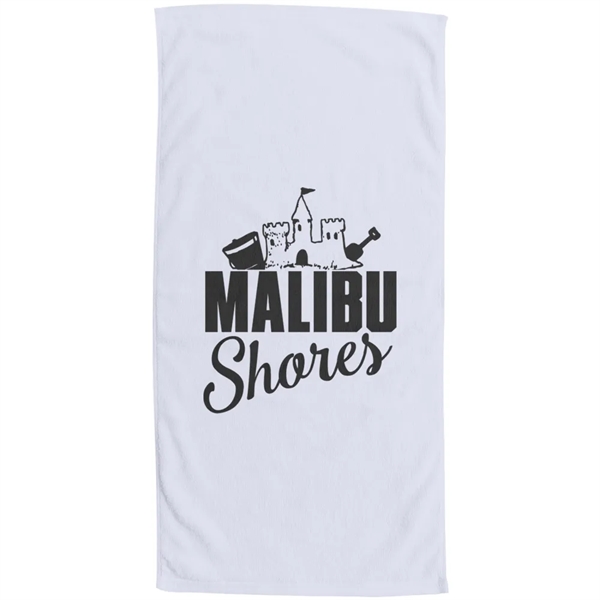 70"W x 35"H terry velour white beach towel, made with USA... from ASI 39552 BEL Promo