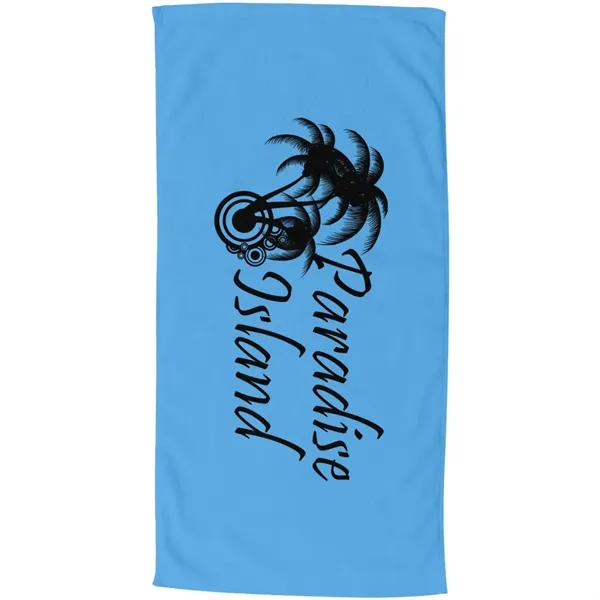 70"W x 35"H colored terry velour beach towel, made with USA... from ASI 39552 BEL Promo