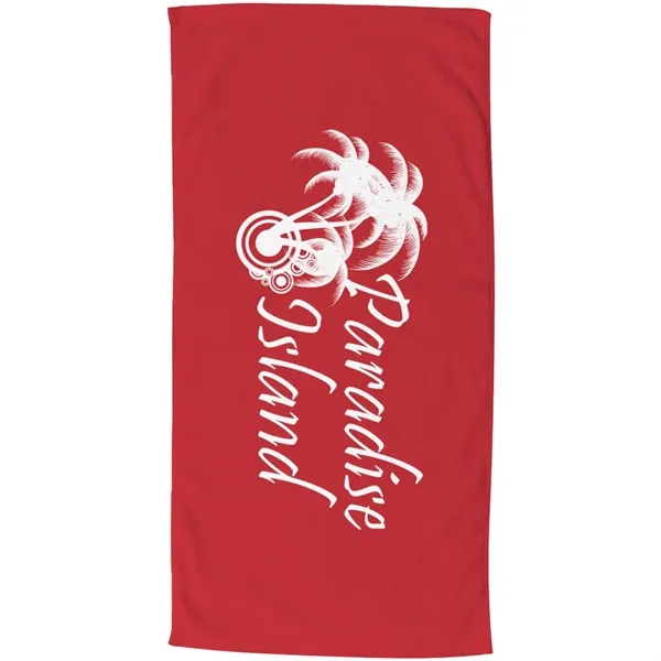 70"W x 35"H colored terry velour beach towel, made with USA... from ASI 39552 BEL Promo