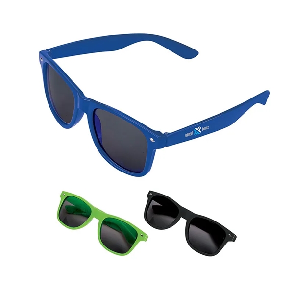 1.38" x 1.94" x 5.75" plastic fashion sunglasses with 100% UVA... from ASI 67866 Logomark/Valumark / Valumark™