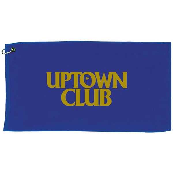 30" x 16" cotton golf towel with standard grommet and carabiner.... from ASI 39552 BEL Promo