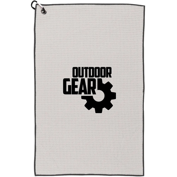 26" x 16" waffle weave golf towel with standard grommet and... from ASI 39552 BEL Promo