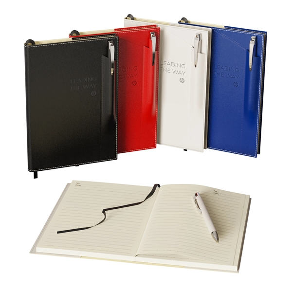 Combo includes ST4561 Bradford softcover, refillable, perfect-bound journal in size A5... from ASI 88660 Spector & Co.