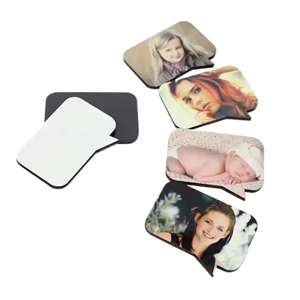 Rectangle shaped MDF speech bubble magnet plus free sublimation heat transfer... from ASI 37218 Athena Promo (tm)