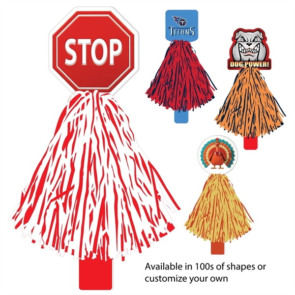 Custom deluxe mascot rally pom pom with 500 streamers and a... from ASI 68207 MAC Specialties Ltd / Sport Products