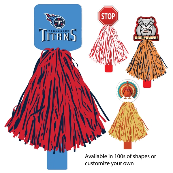 Custom deluxe mascot rally pom pom with 500 streamers and a... from ASI 68207 MAC Specialties Ltd / Sport Products