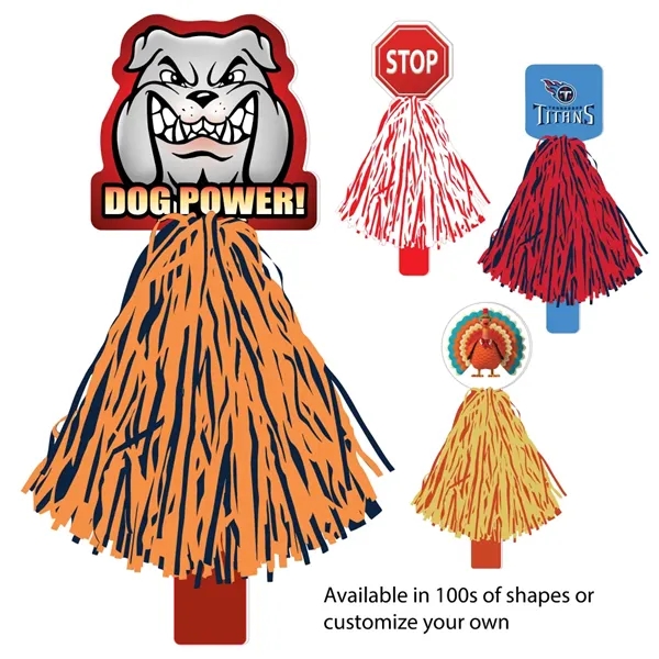 Custom deluxe mascot rally pom pom with 500 streamers and a... from ASI 68207 MAC Specialties Ltd / Sport Products