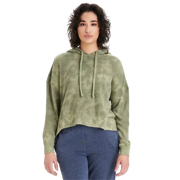 Ladies' sweatshirt with set-in sleeves, ribbed cuffs, hood, tear-away tag, and... from ASI 34063 alphabroder